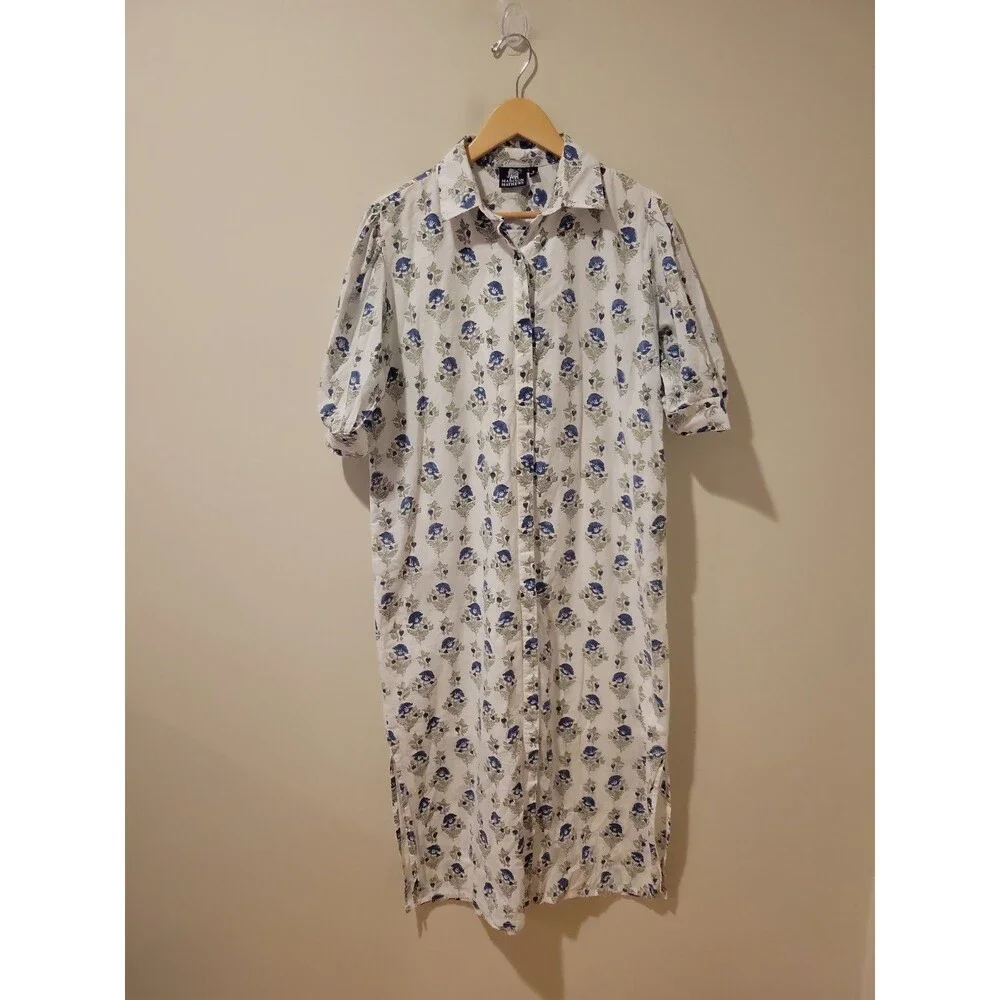 Madison Mathews Maxi Dress Short Sleeve Pockets Floral Cottagecore Southern S - Picture 2 of 9